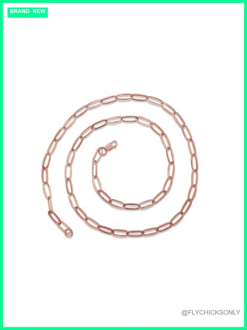 Paperclip Link Chain Necklace 925 Sterling Silver 4MM Women Layering Jewelry